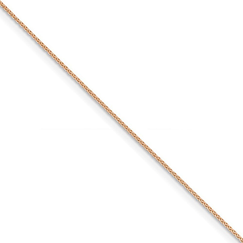 0.8mm 14k Rose Gold Solid Baby Wheat Chain Necklace, Item C9217 by The Black Bow Jewelry Co.