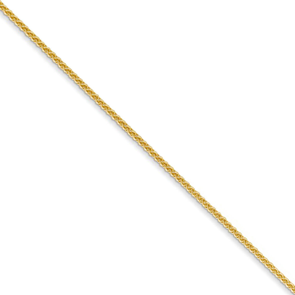 1mm 14k Yellow Gold Solid Wheat Chain Necklace, Item C9218 by The Black Bow Jewelry Co.