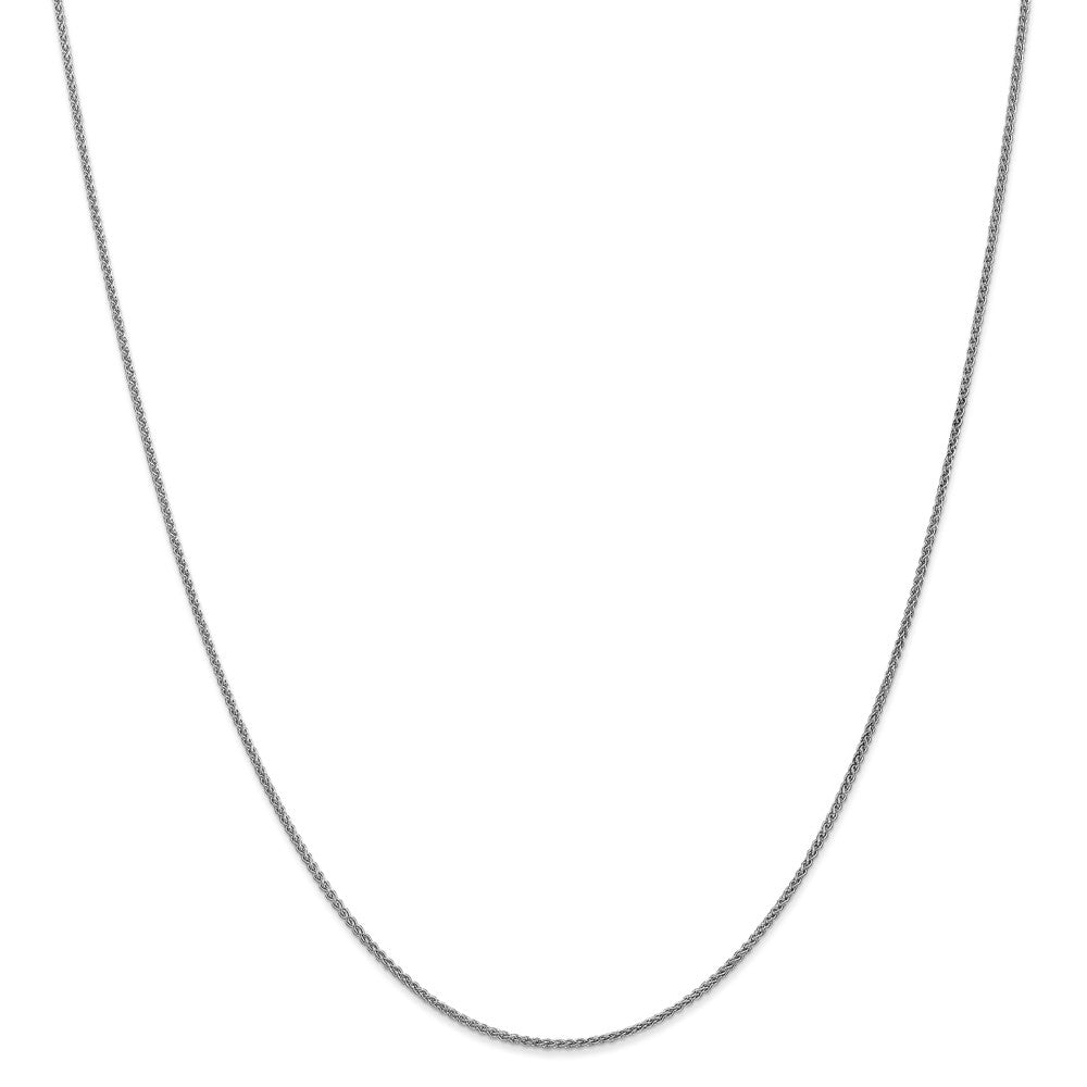 Alternate view of the 1.2mm 14k White Gold Solid Wheat Chain Necklace by The Black Bow Jewelry Co.