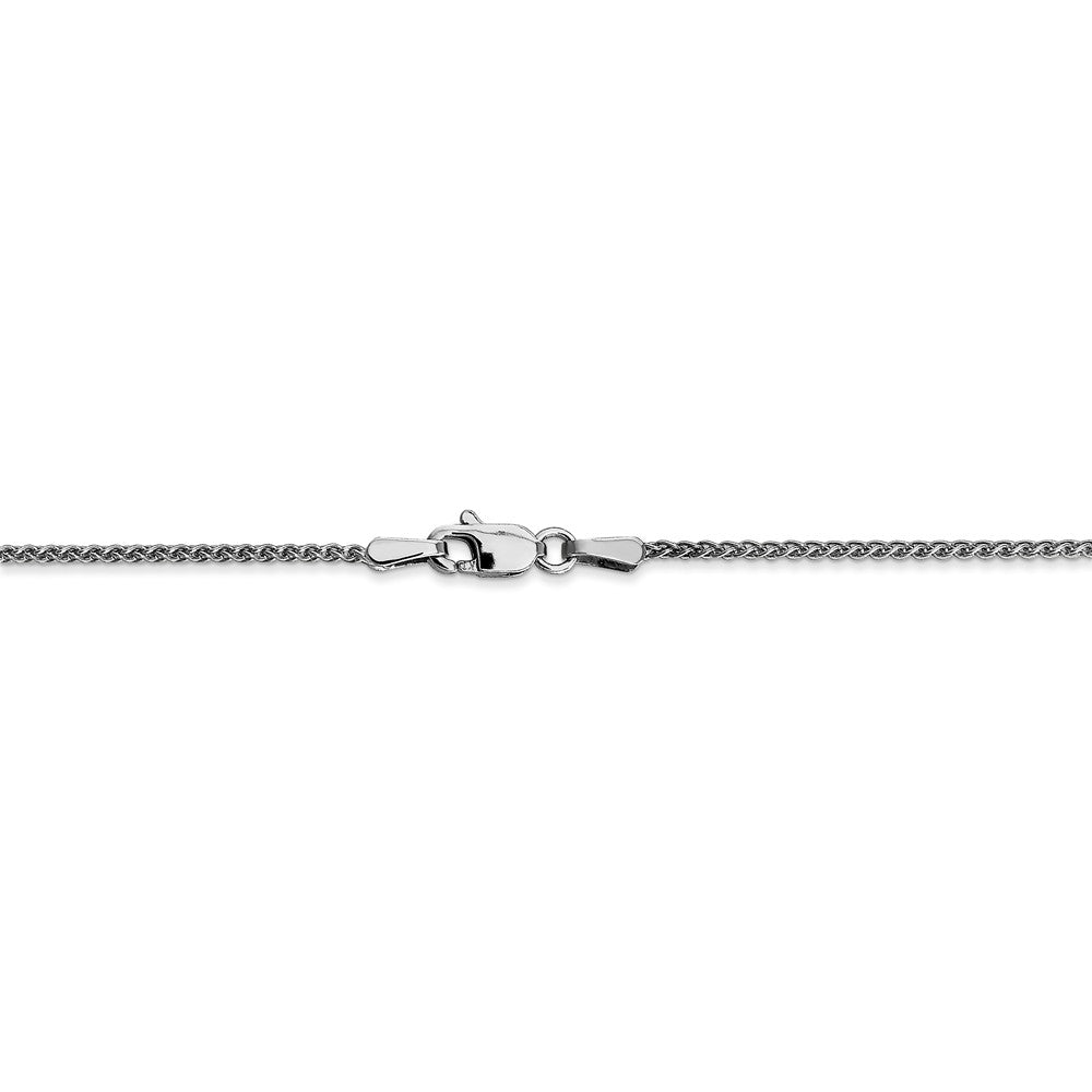 Alternate view of the 1.2mm 14k White Gold Solid Wheat Chain Necklace by The Black Bow Jewelry Co.