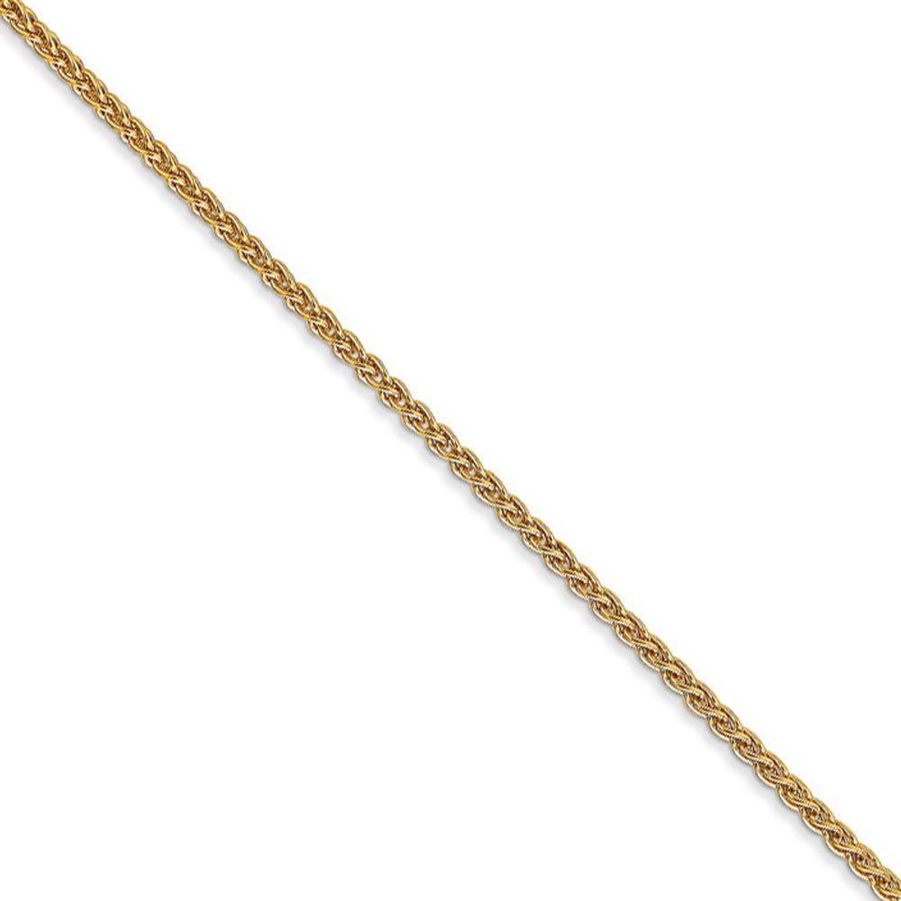 1.65mm 14k Yellow Gold Solid Wheat Chain Necklace, Item C9225 by The Black Bow Jewelry Co.