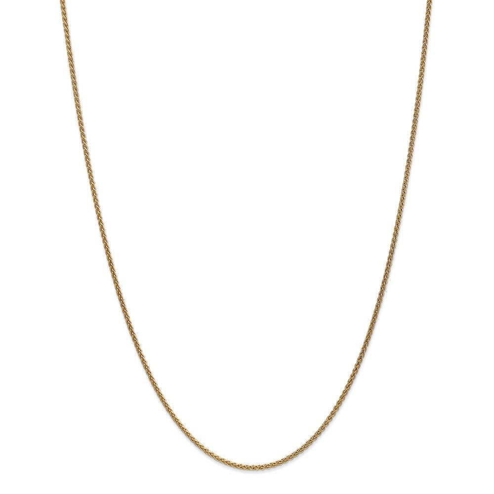 1.65mm 14k Yellow Gold Solid Wheat Chain Necklace