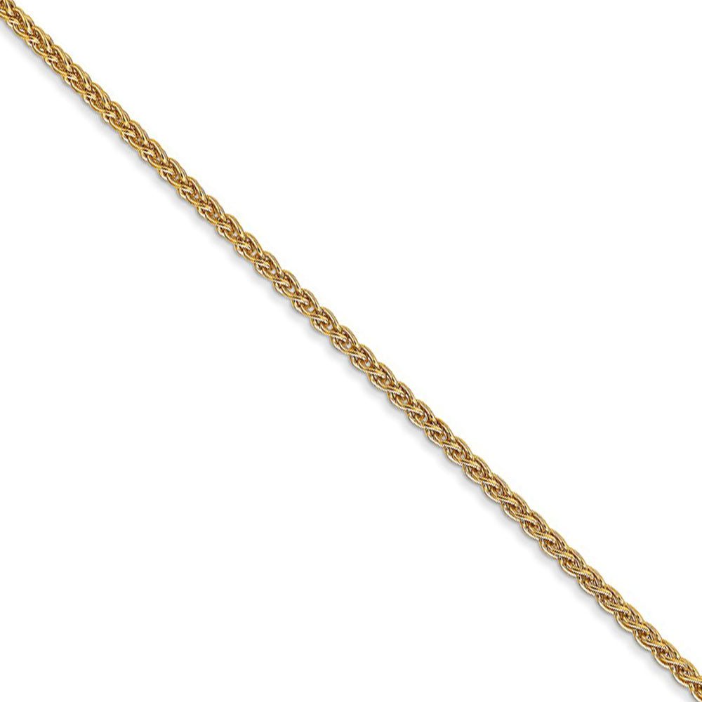 1.65mm 14k Yellow Gold Solid Wheat Chain Necklace