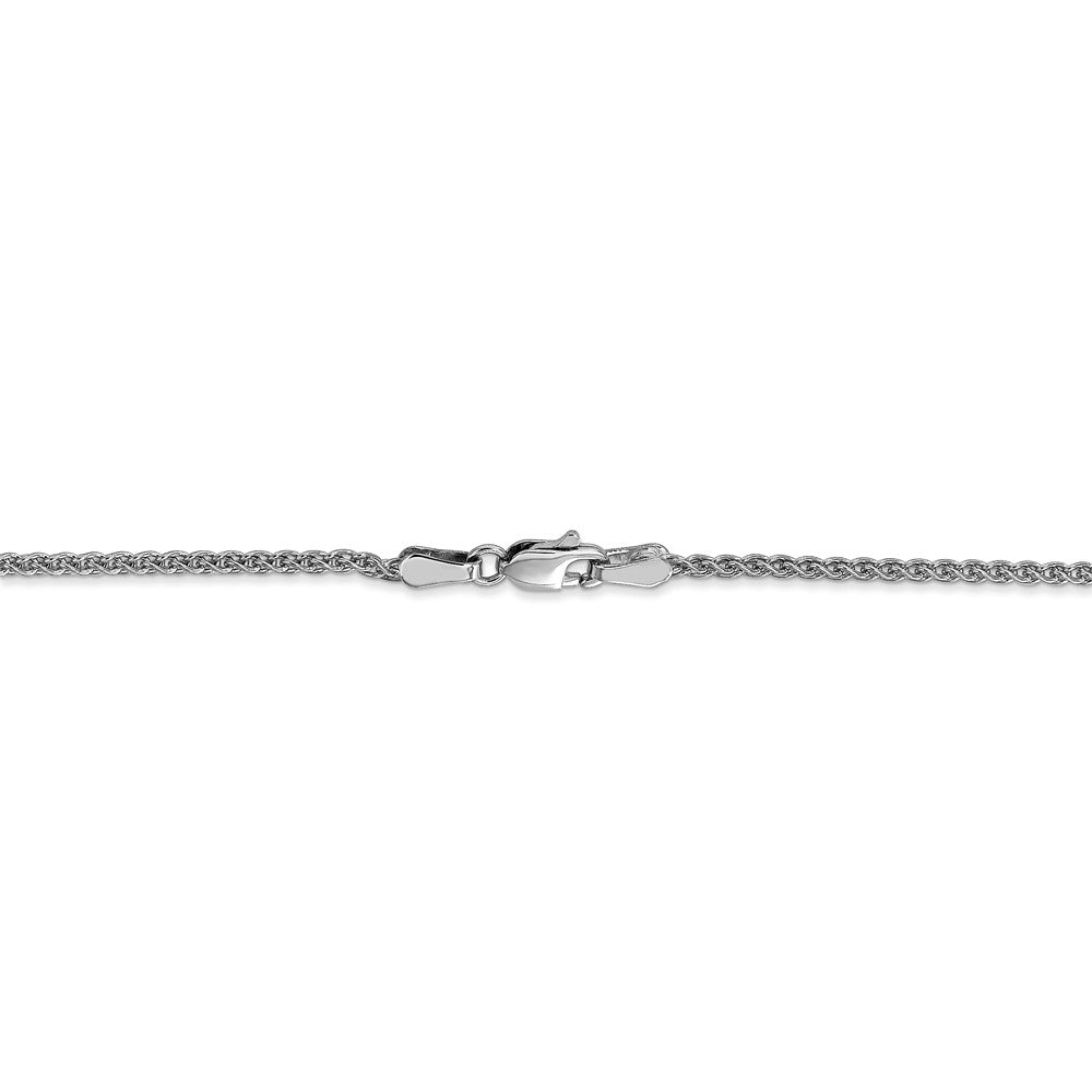 Alternate view of the 1.65mm 14k White Gold Solid Wheat Chain Necklace by The Black Bow Jewelry Co.