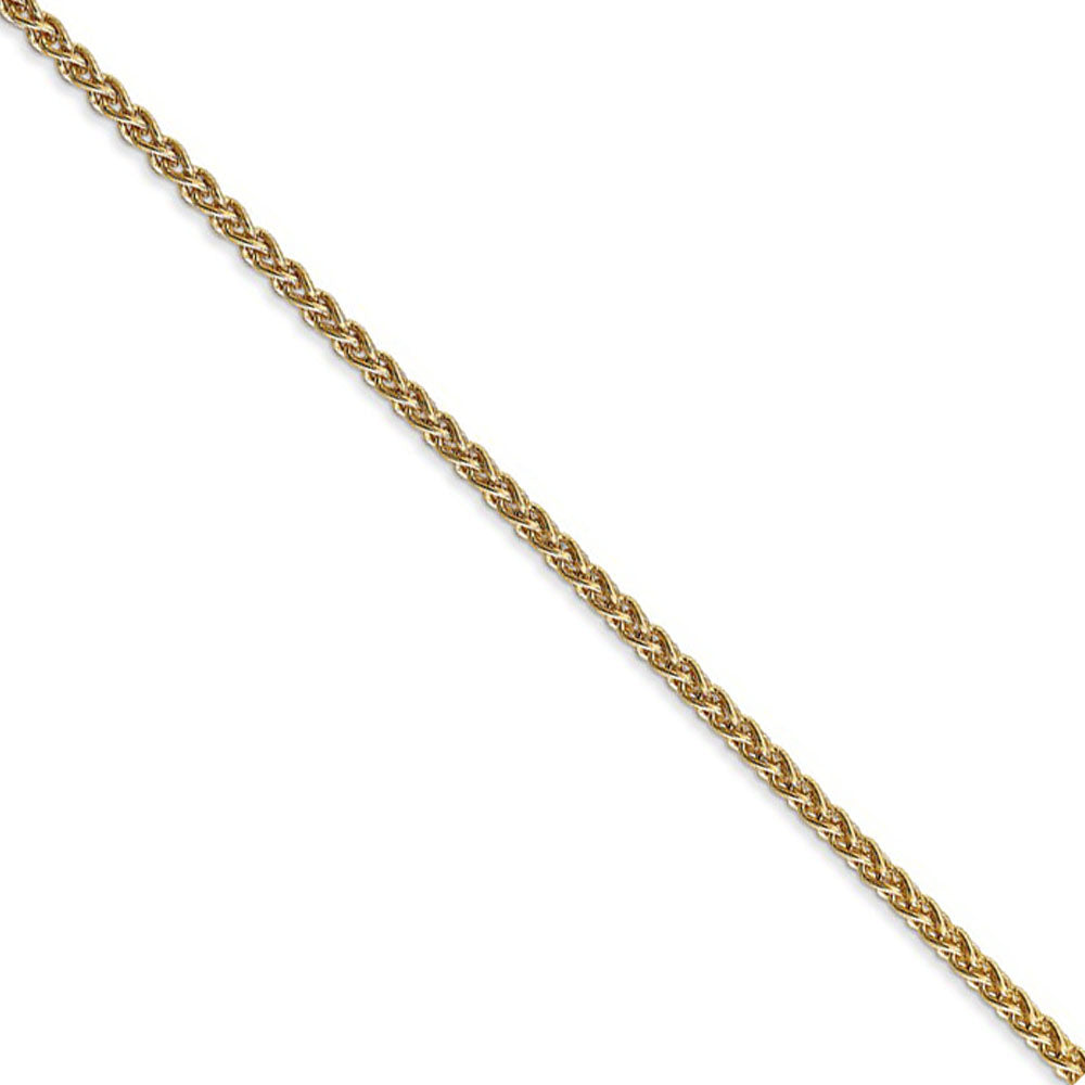 2.1mm 14k Yellow Gold Solid Wheat Chain Necklace, Item C9227 by The Black Bow Jewelry Co.