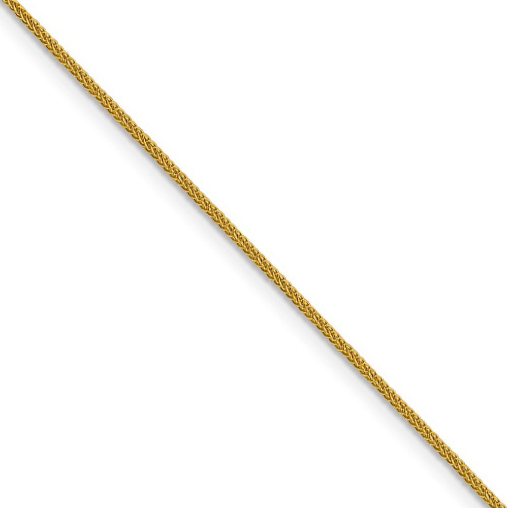 14K Yellow Gold Solid Lobster Claw Closure 0.80mm Spiga Pendant Chain Necklace - 24 inch - Lobster Claw