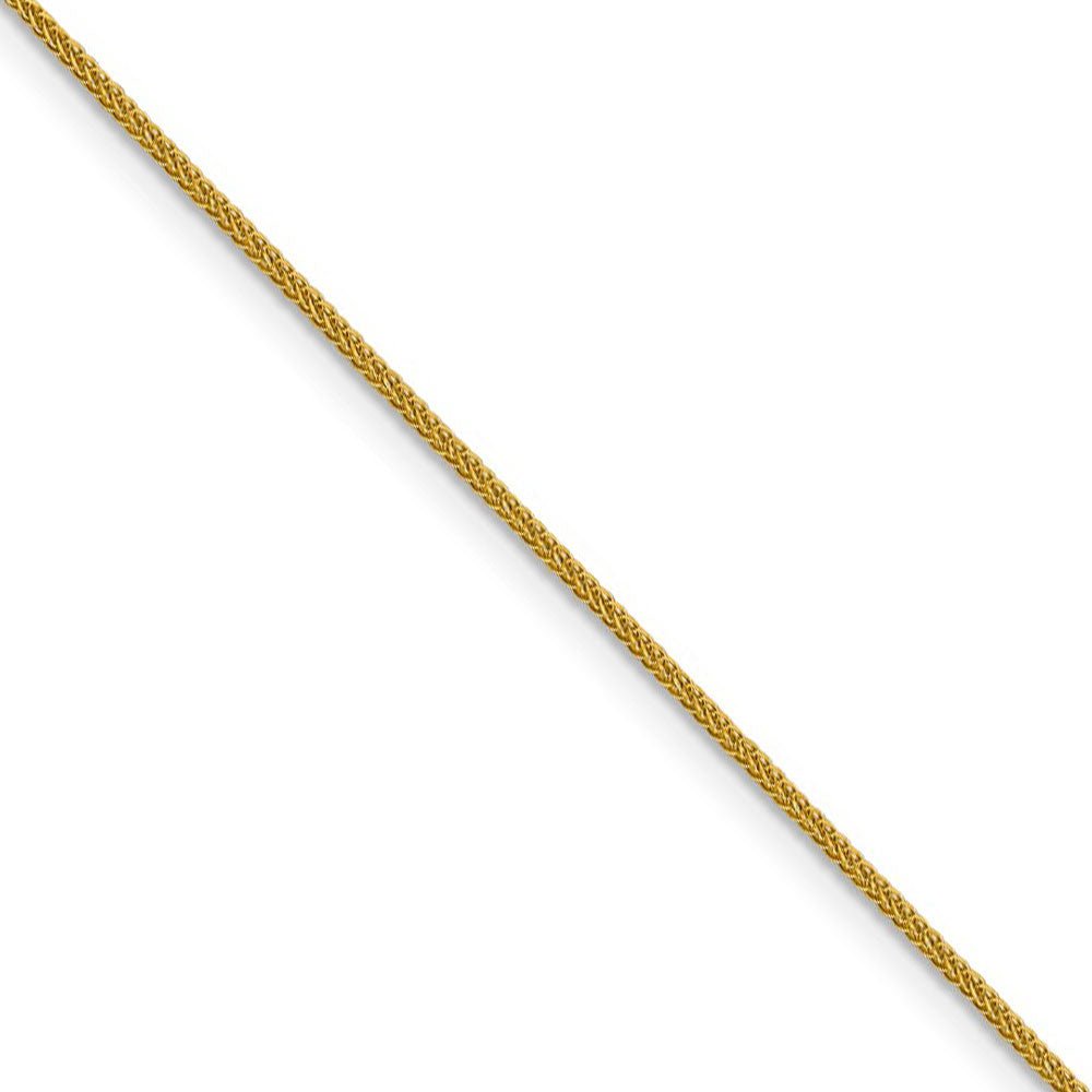 0.8mm 14k Yellow Gold Diamond Cut Square Wheat Chain Necklace