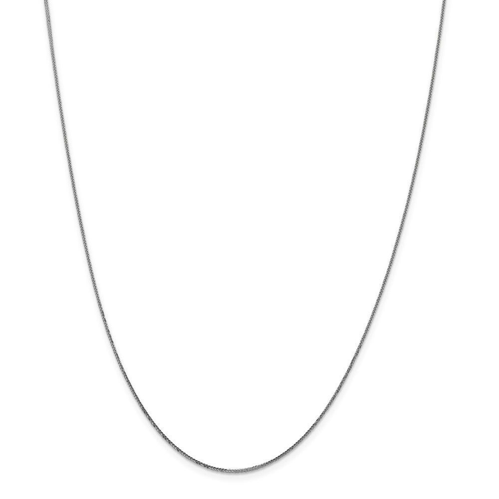 Alternate view of the 0.8mm 14k White Gold Diamond Cut Square Wheat Chain Necklace by The Black Bow Jewelry Co.