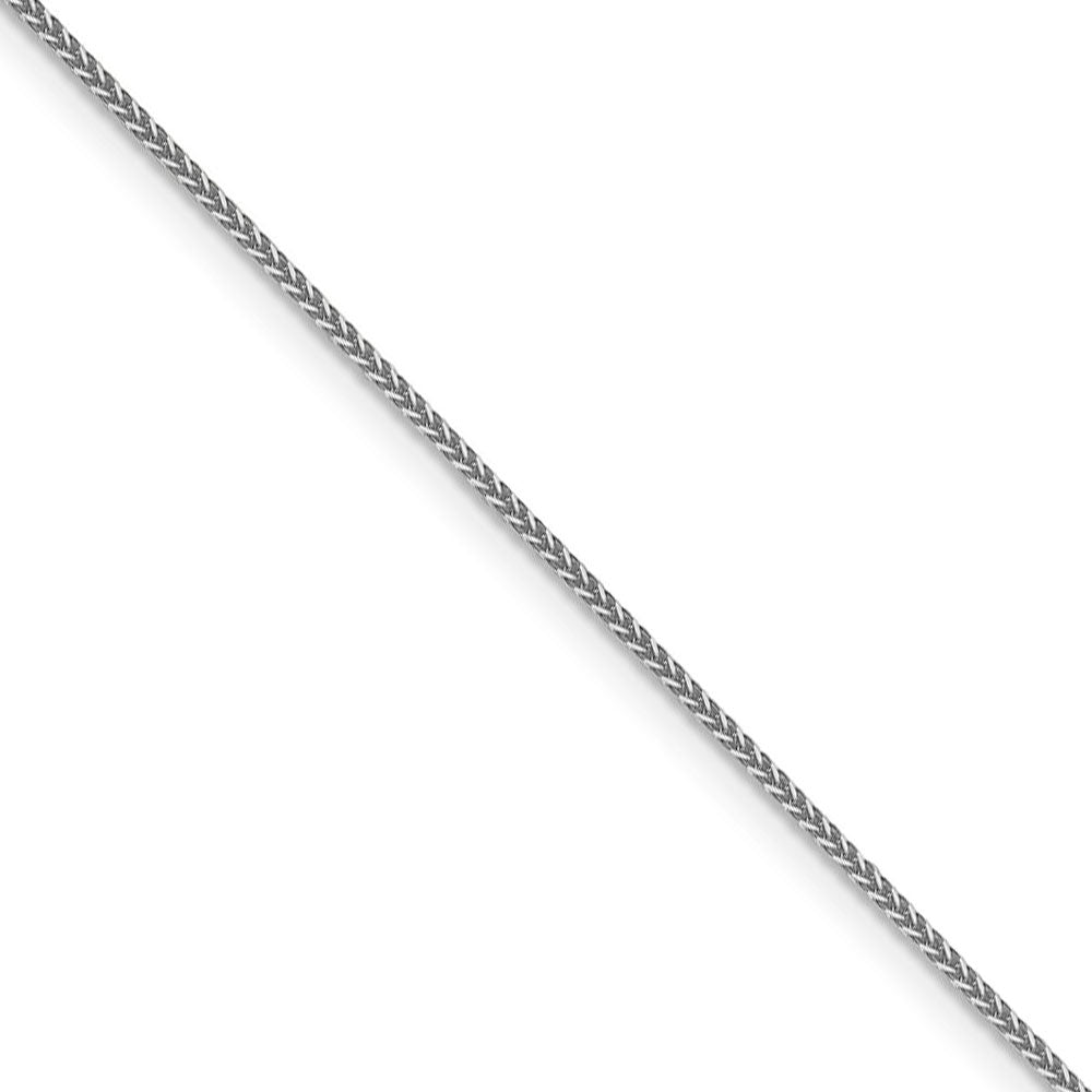 1mm 14k White Gold Solid Square Wheat Chain Necklace