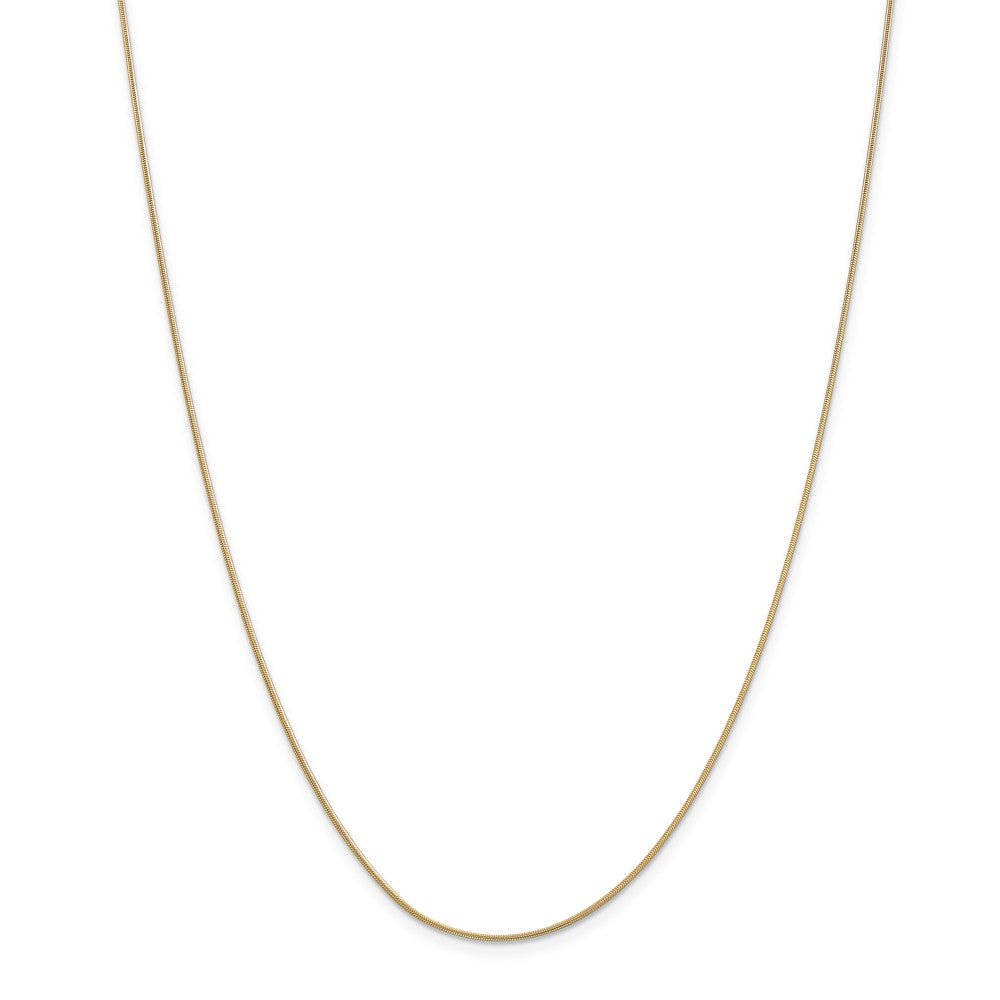 0.9mm 14k Yellow Gold Solid Round Snake Chain Necklace