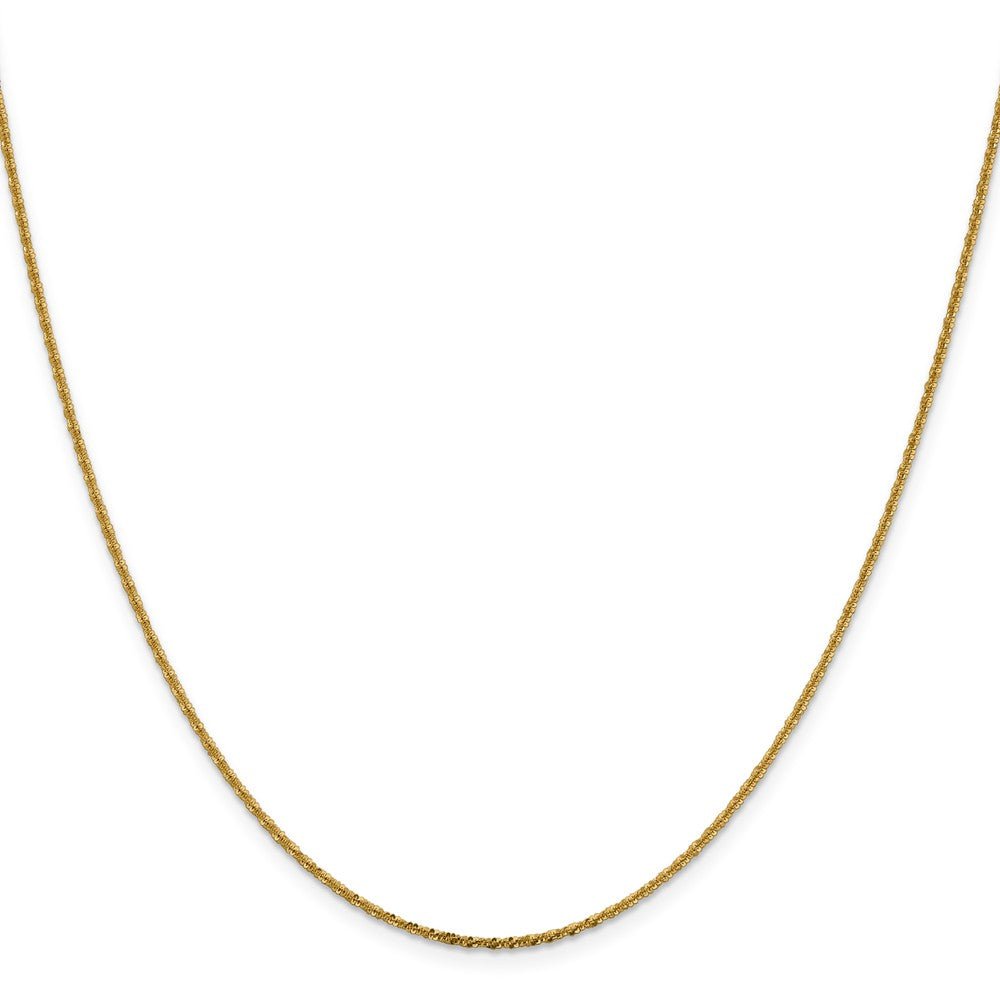 Alternate view of the 1.5mm 14k Yellow Gold Solid Cyclone Chain Necklace by The Black Bow Jewelry Co.