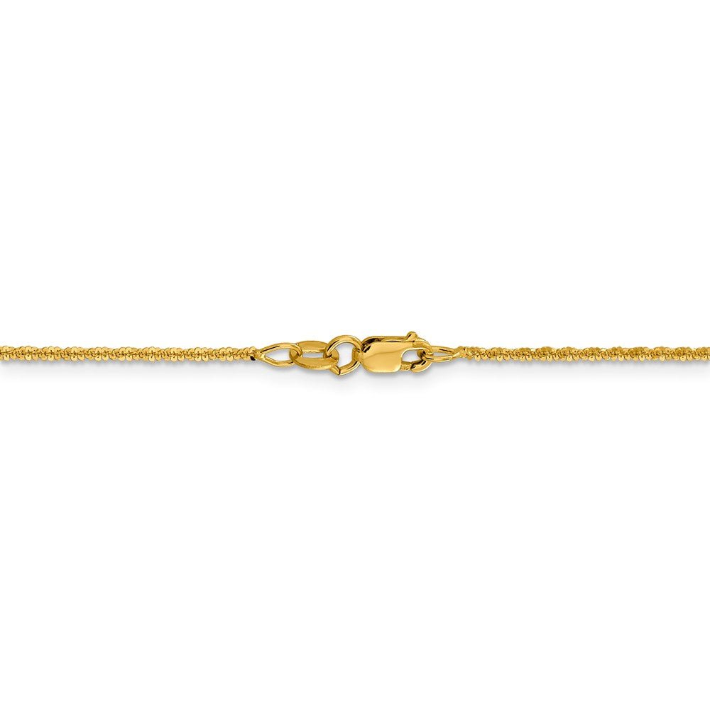Alternate view of the 1.5mm 14k Yellow Gold Solid Cyclone Chain Necklace by The Black Bow Jewelry Co.