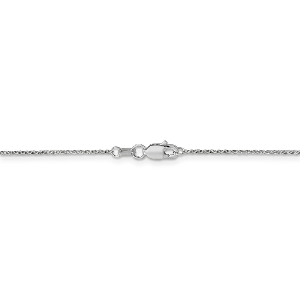 Alternate view of the 1.1mm 14k White Gold Solid Round Cable Chain Necklace by The Black Bow Jewelry Co.