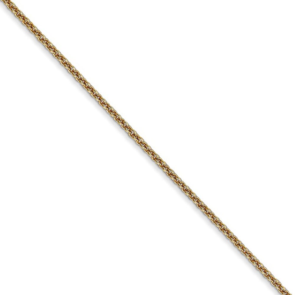 1.6mm 14k Yellow Gold Solid Round Cable Chain Necklace