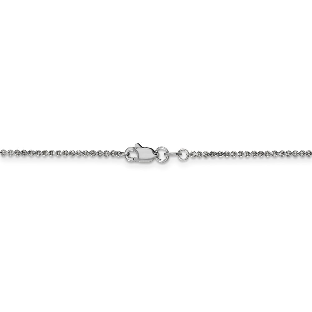 Alternate view of the 1.6mm 14k White Gold Solid Round Cable Chain Necklace by The Black Bow Jewelry Co.