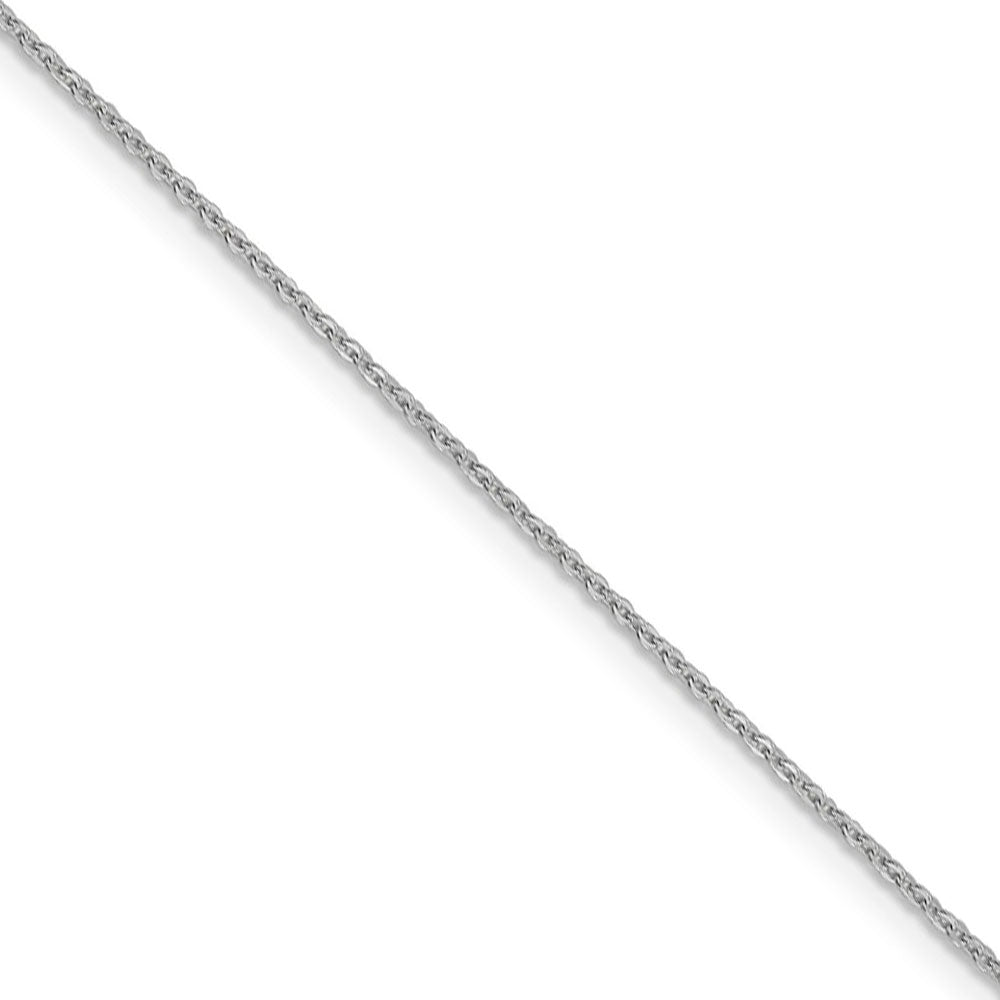 1.1mm 14k White Gold Solid Flat Cable Chain Necklace