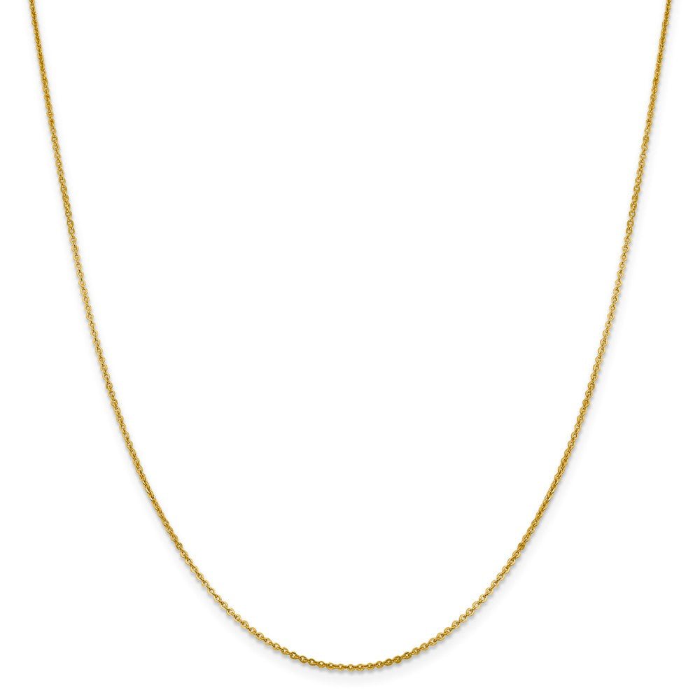 Alternate view of the 1.4mm 14k Yellow Gold Solid Flat Cable Chain Necklace by The Black Bow Jewelry Co.