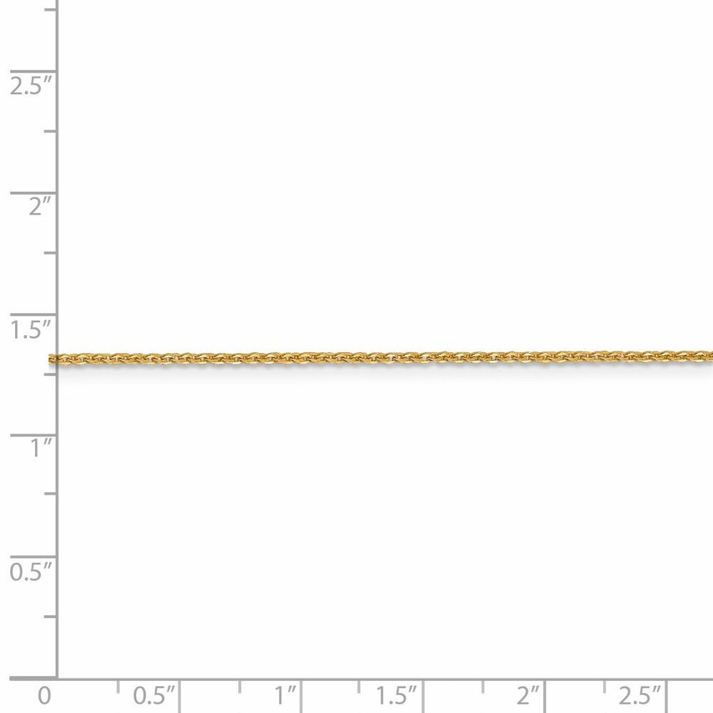 Alternate view of the 1.4mm 14k Yellow Gold Solid Flat Cable Chain Necklace by The Black Bow Jewelry Co.