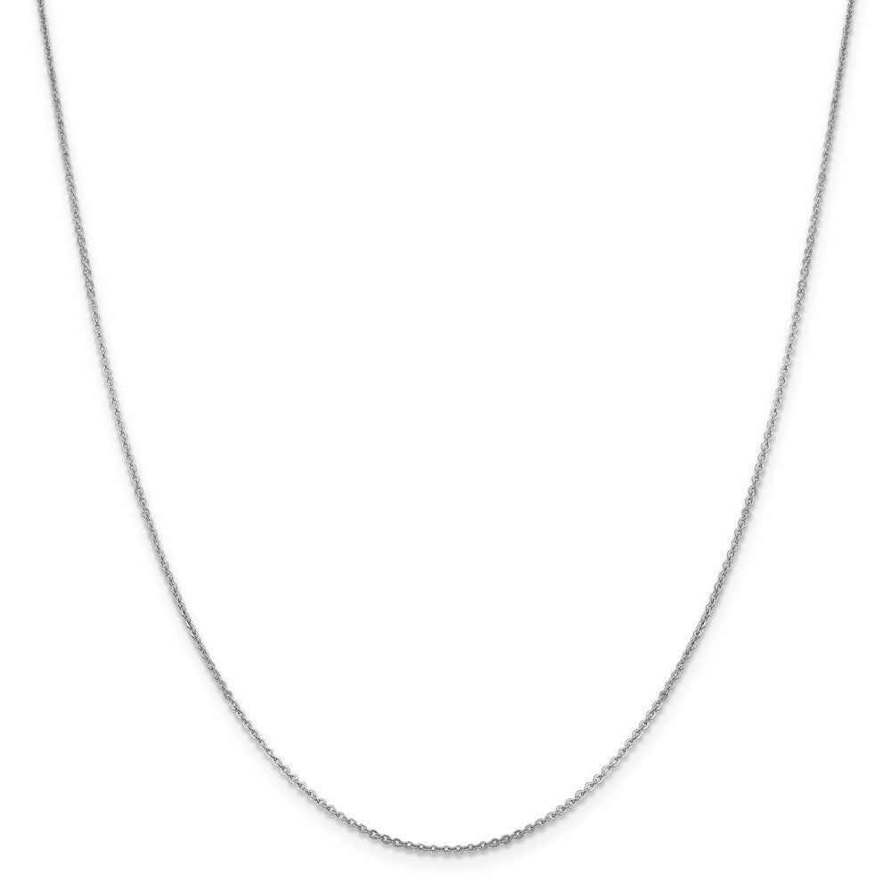 Alternate view of the 1.4mm 14k White Gold Solid Flat Cable Chain Necklace by The Black Bow Jewelry Co.