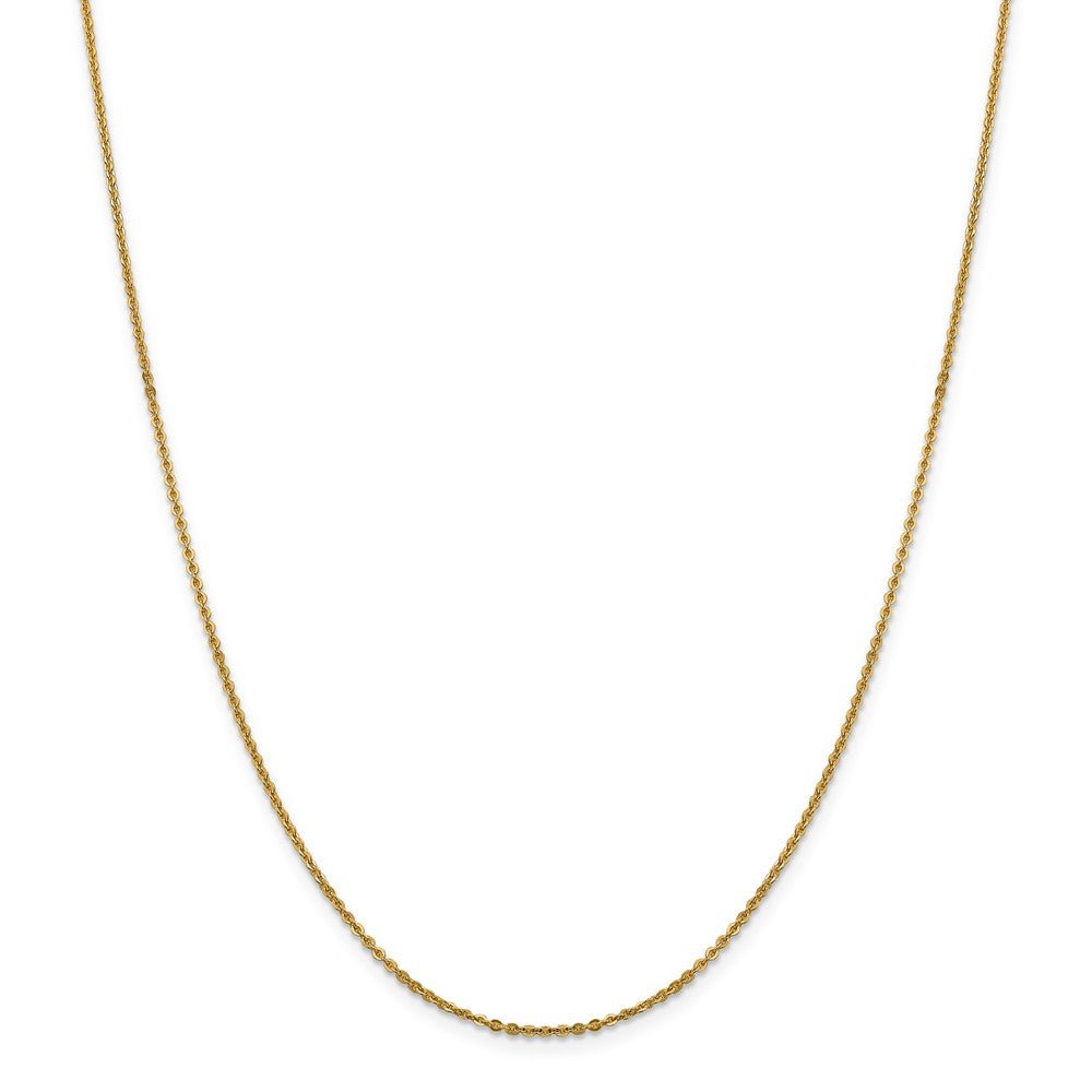 Alternate view of the 1.7mm 14k Yellow Gold Solid Flat Cable Chain Necklace by The Black Bow Jewelry Co.