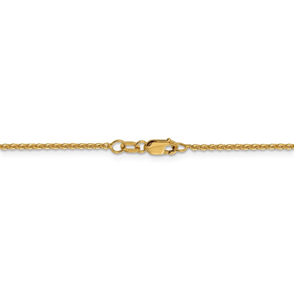 Alternate view of the 1.7mm 14k Yellow Gold Solid Flat Cable Chain Necklace by The Black Bow Jewelry Co.