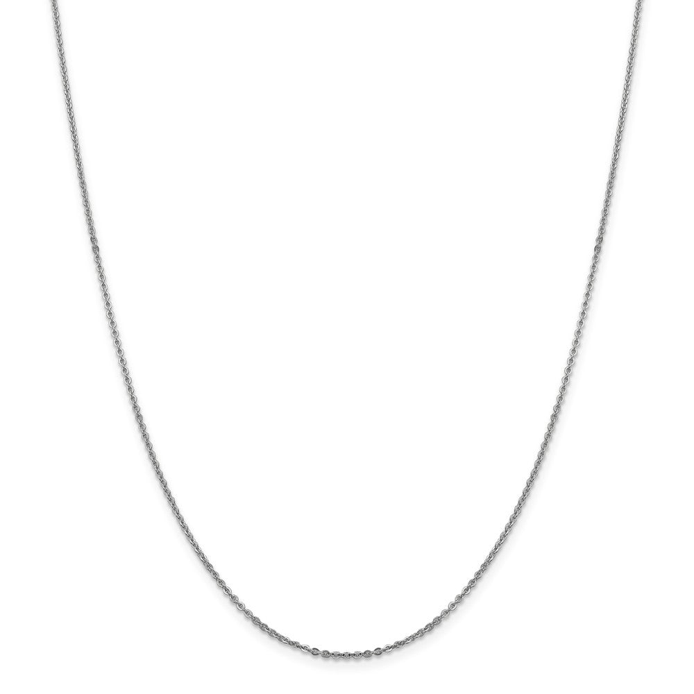 Alternate view of the 1.7mm 14k White Gold Solid Flat Cable Chain Necklace by The Black Bow Jewelry Co.