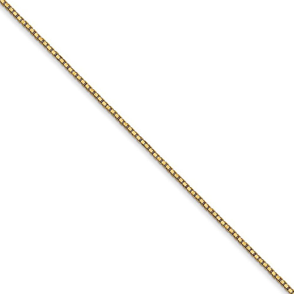 0.9mm 14k Yellow Gold Classic Box Chain Necklace, Item C9256 by The Black Bow Jewelry Co.