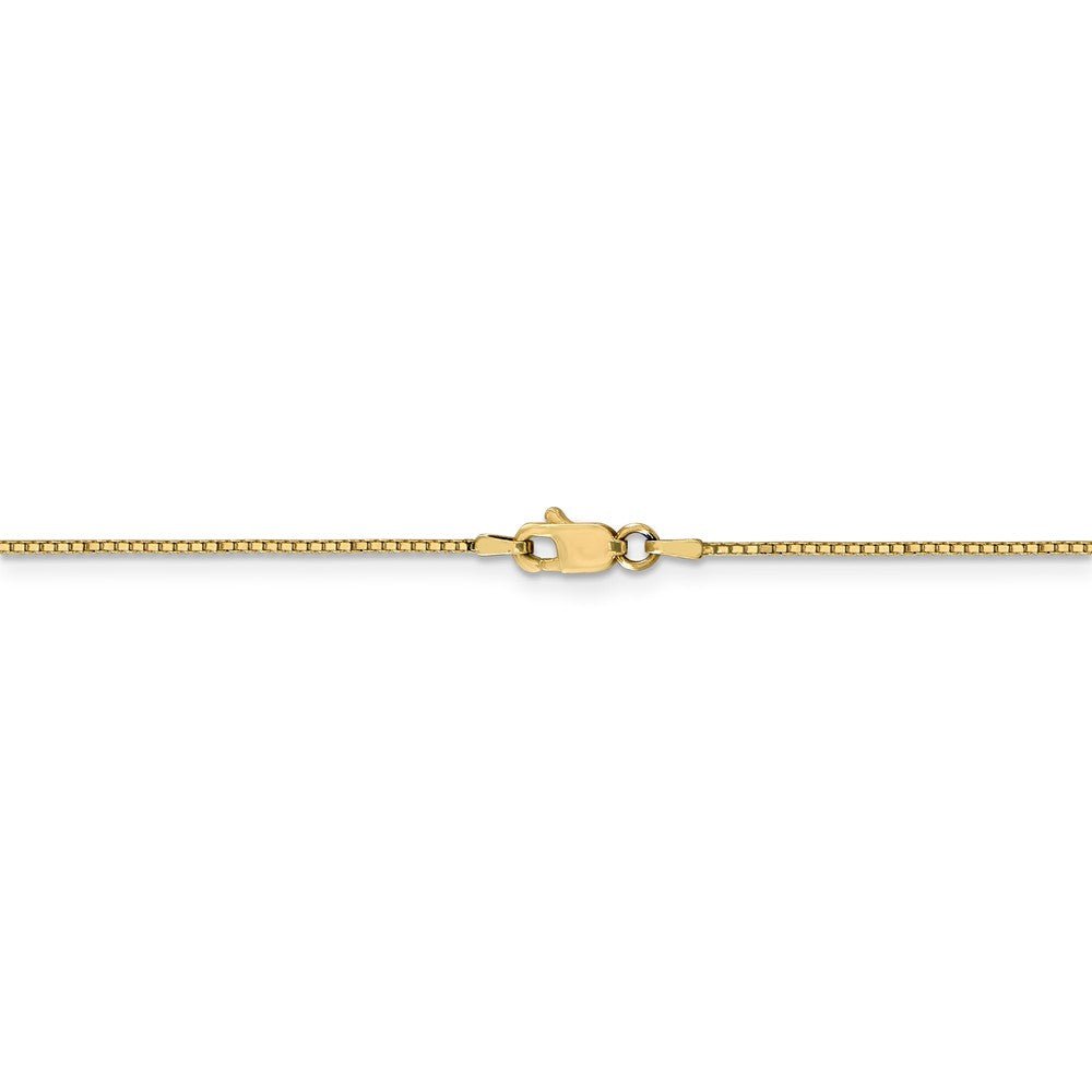 Alternate view of the 0.9mm 14k Yellow Gold Classic Box Chain Necklace by The Black Bow Jewelry Co.