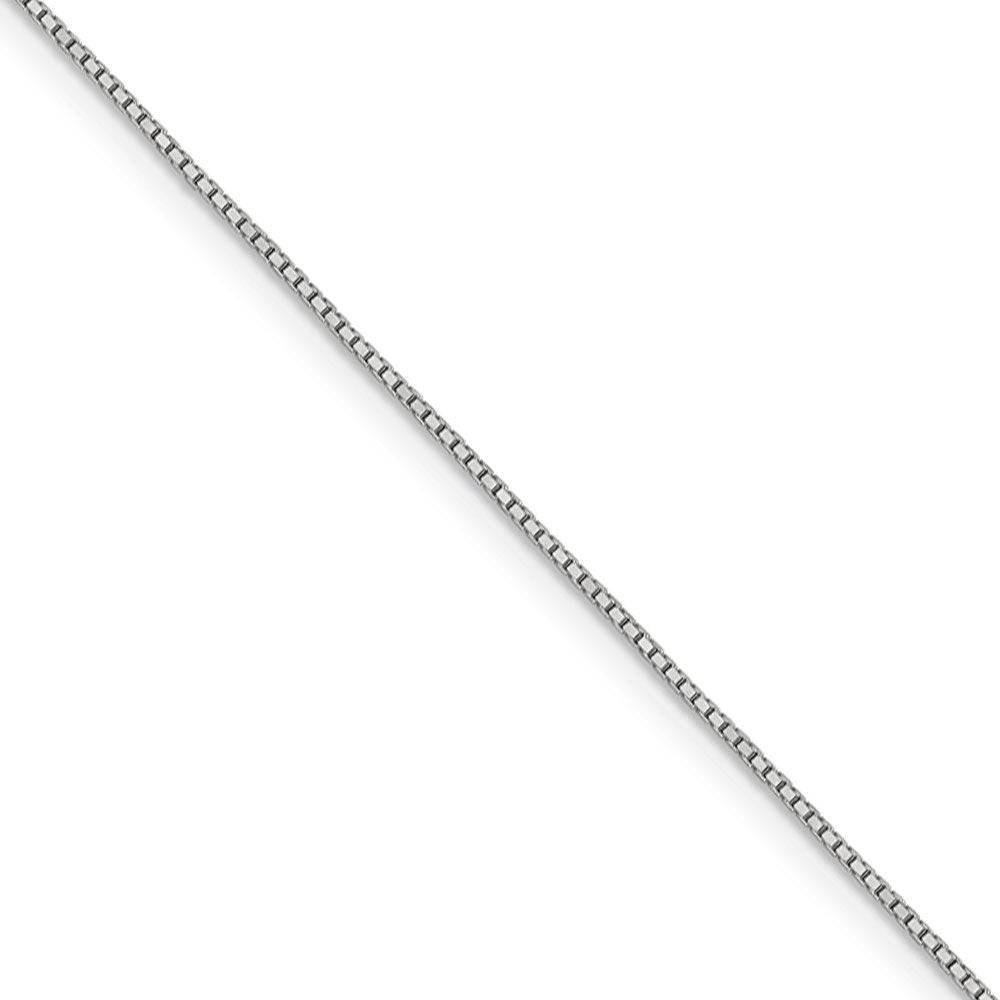 0.9mm 14k White Gold Classic Box Chain Necklace, Item C9257 by The Black Bow Jewelry Co.