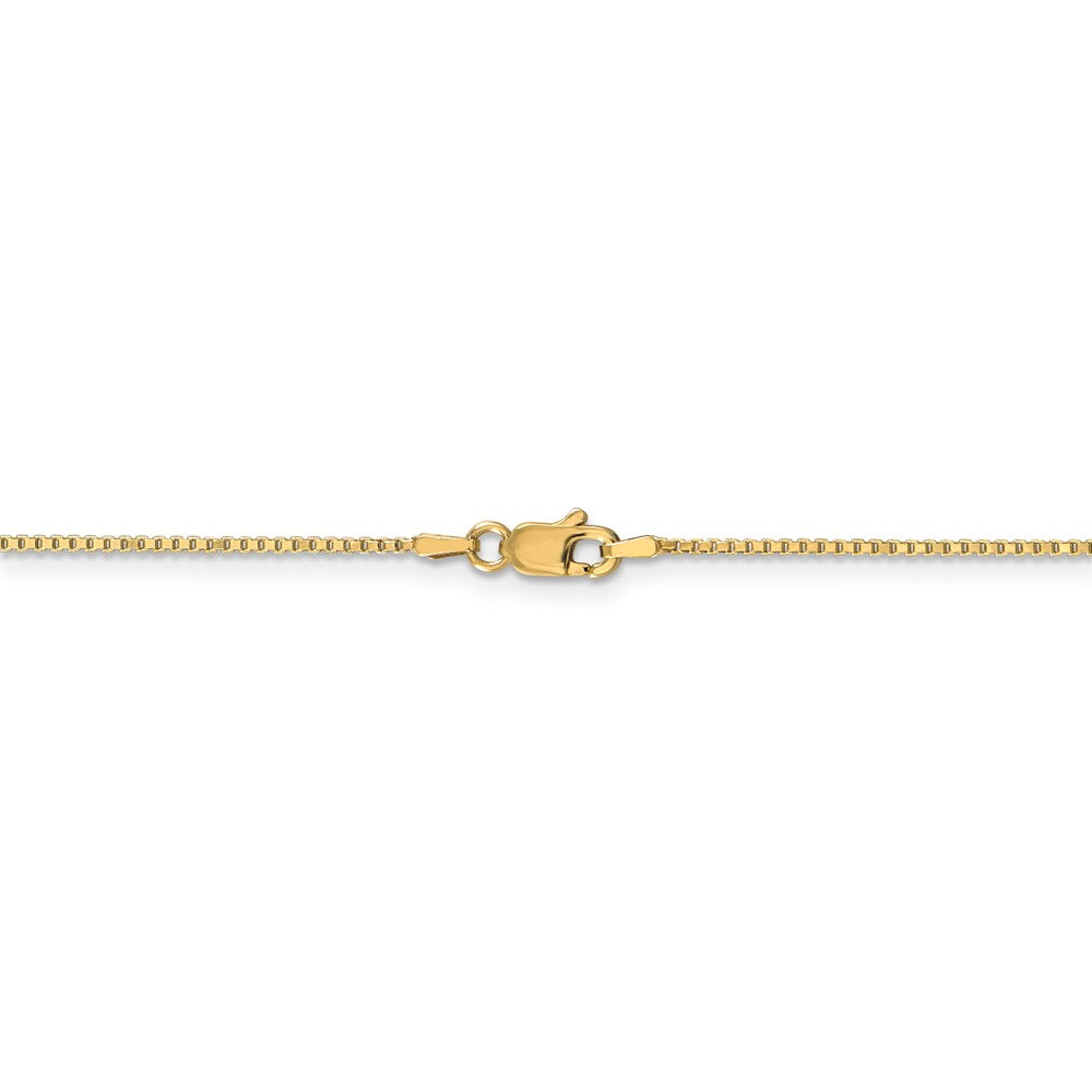 Alternate view of the 1mm 14k Yellow Gold Classic Box Chain Necklace by The Black Bow Jewelry Co.