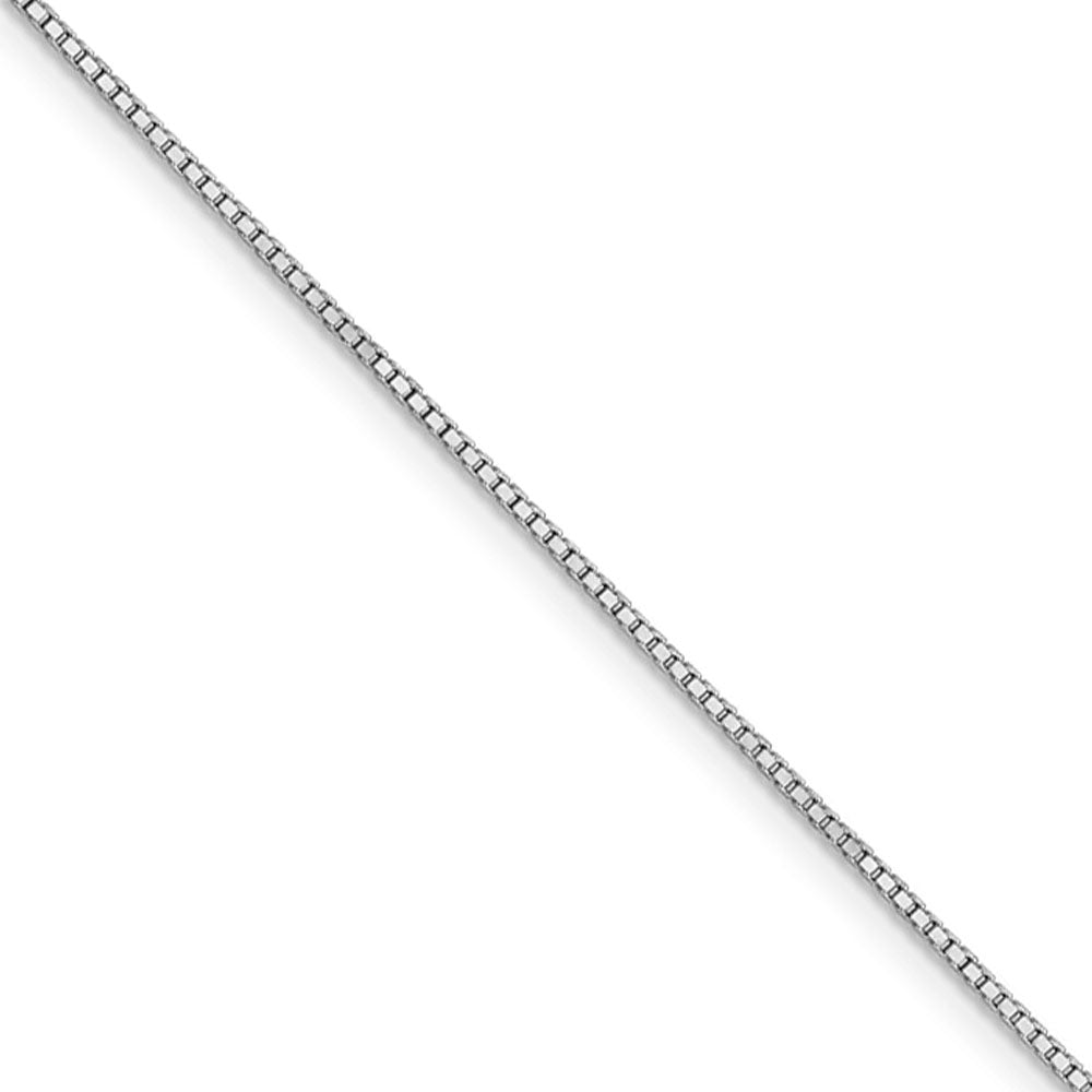 1mm 14k White Gold Classic Box Chain Necklace, Item C9259 by The Black Bow Jewelry Co.