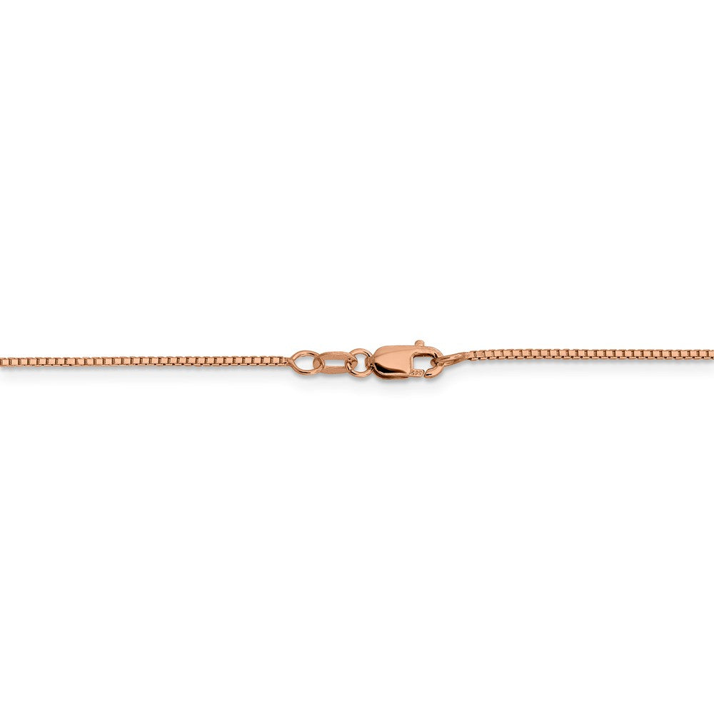 Alternate view of the 1mm 14k Rose Gold Octagonal Box Chain Necklace by The Black Bow Jewelry Co.