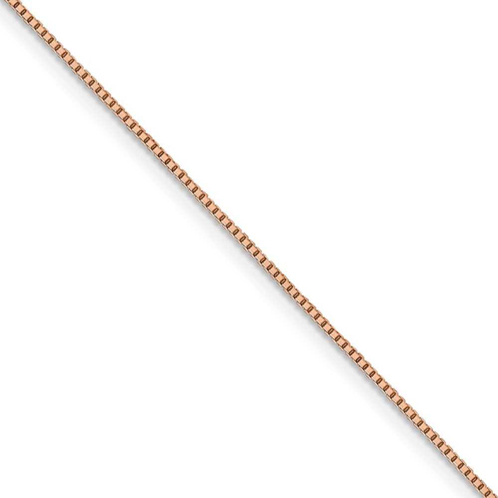 1mm 14k Rose Gold Octagonal Box Chain Necklace