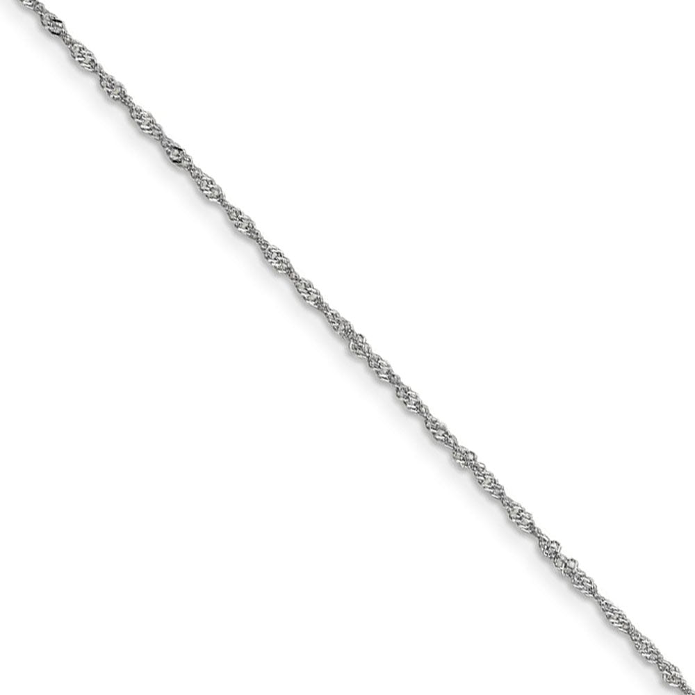 1mm 14k White Gold Diamond Cut Singapore Chain Necklace, Item C9267 by The Black Bow Jewelry Co.