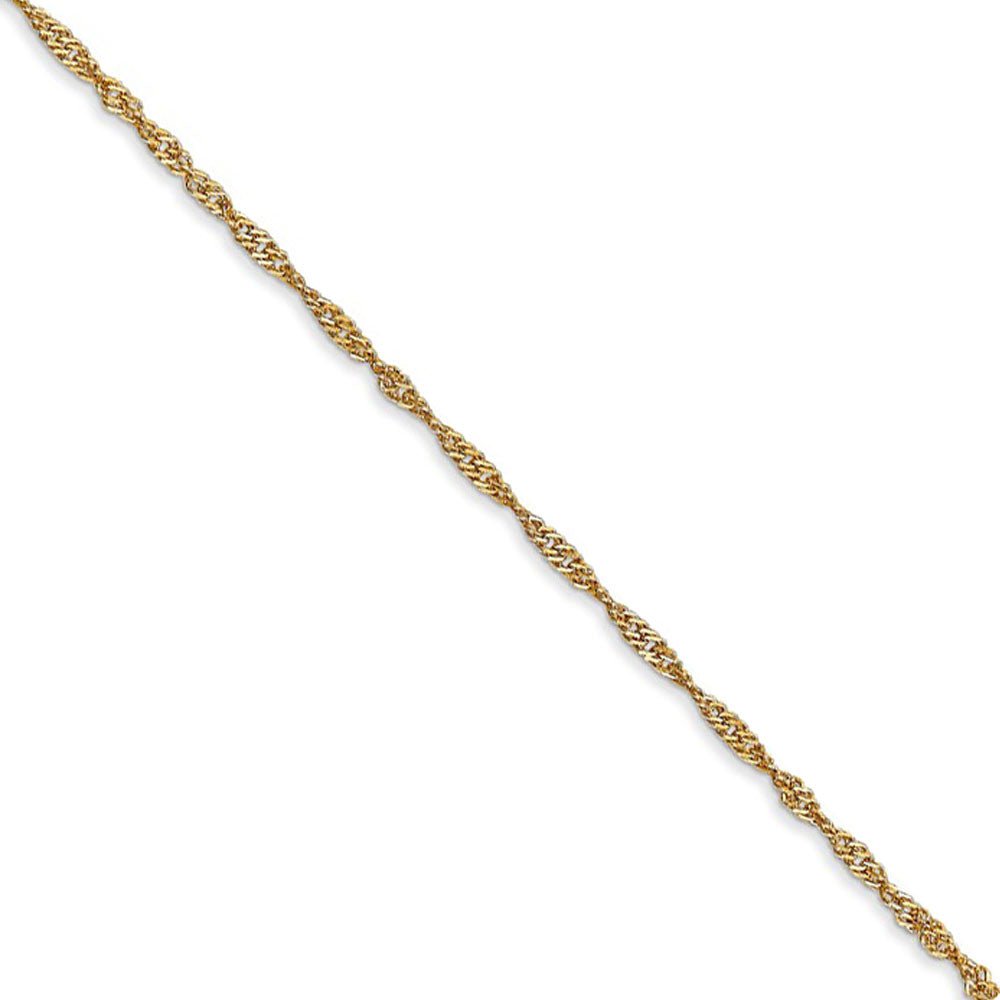 1.3mm 14k Yellow Gold Diamond Cut Singapore Chain Necklace, Item C9268 by The Black Bow Jewelry Co.