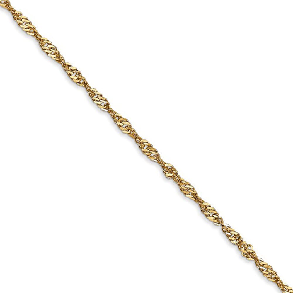 1.9mm 14k Yellow Gold Diamond Cut Singapore Chain Necklace