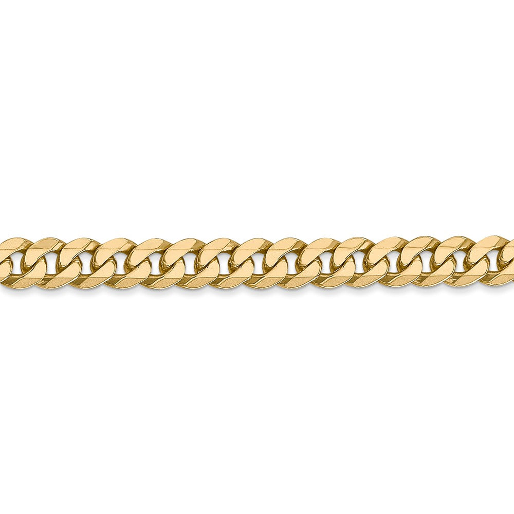 Alternate view of the Men&#39;s 5.75mm 14k Yellow Gold Beveled Solid Curb Chain Bracelet, 8 Inch by The Black Bow Jewelry Co.