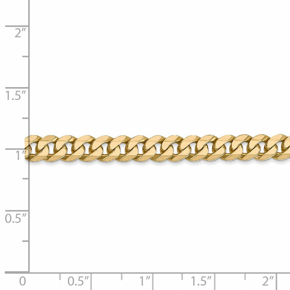 Alternate view of the Men&#39;s 5.75mm 14k Yellow Gold Beveled Solid Curb Chain Bracelet, 8 Inch by The Black Bow Jewelry Co.