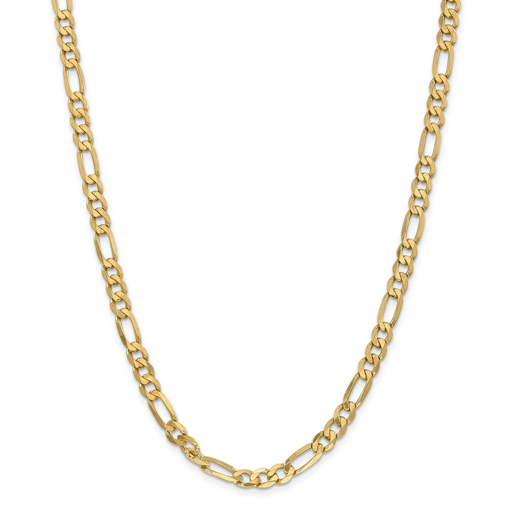 Alternate view of the Men&#39;s 6.25mm 14k Yellow Gold Solid Flat Figaro Chain Necklace by The Black Bow Jewelry Co.