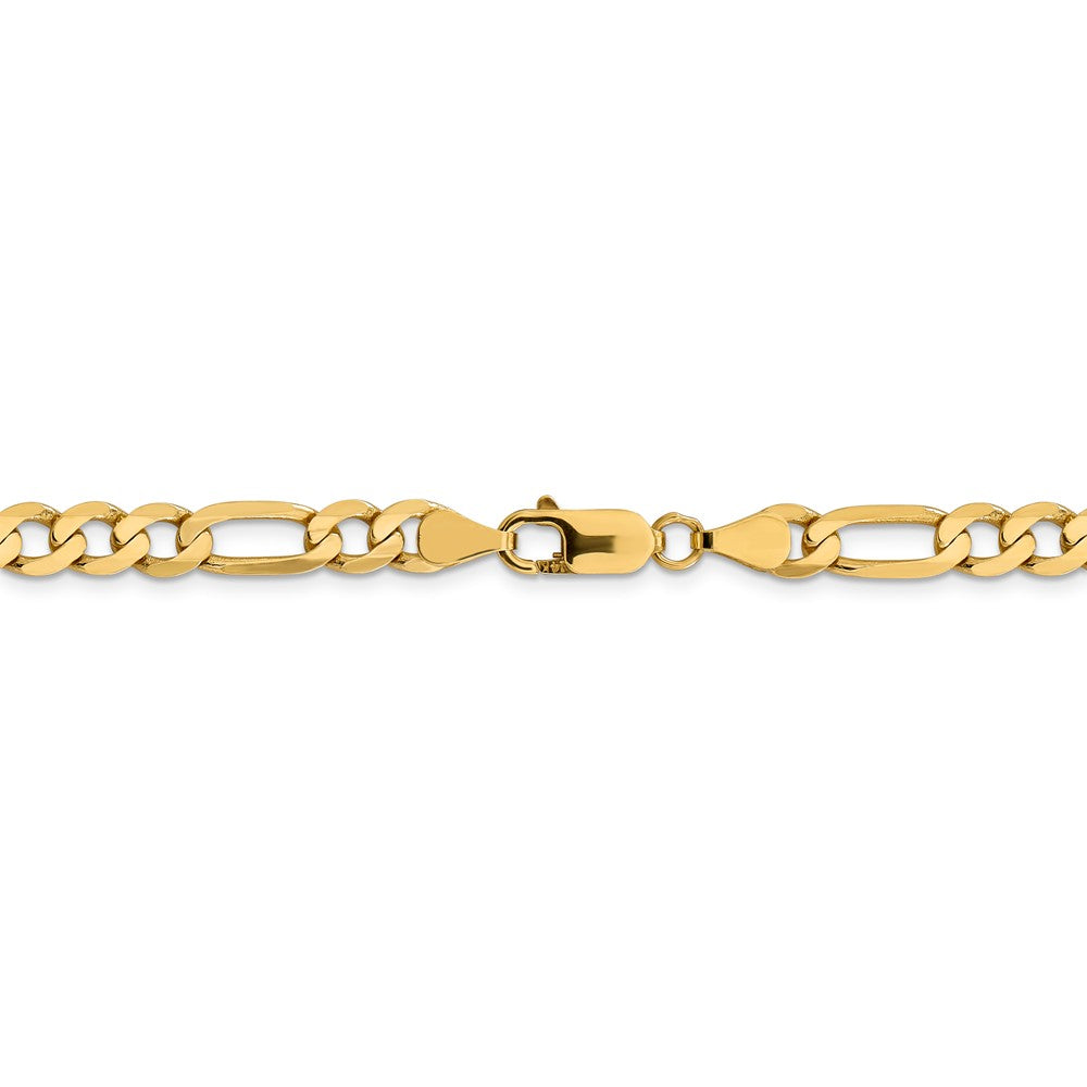 Alternate view of the Men&#39;s 6.25mm 14k Yellow Gold Solid Flat Figaro Chain Necklace by The Black Bow Jewelry Co.