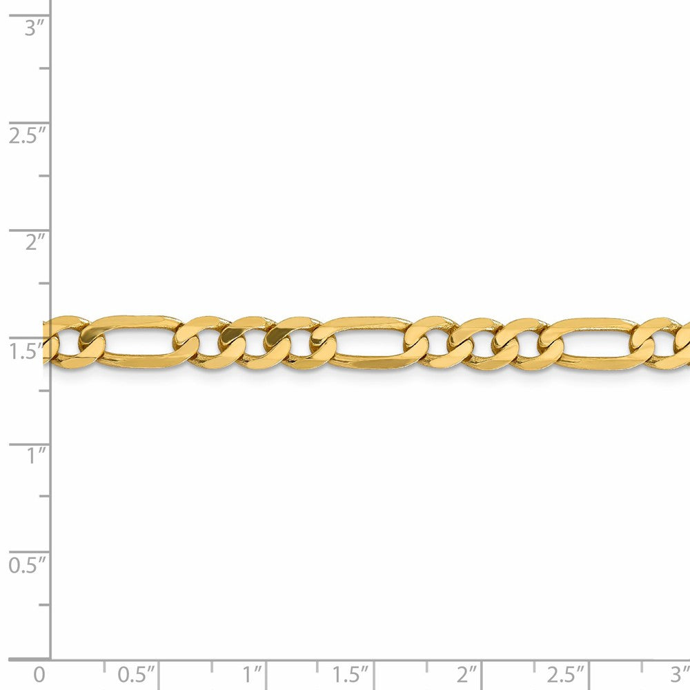 Alternate view of the Men&#39;s 6.25mm 14k Yellow Gold Solid Flat Figaro Chain Necklace by The Black Bow Jewelry Co.