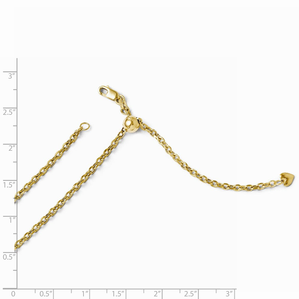 Alternate view of the 2.5mm 14k Yellow Gold Adjustable Hollow Cable Chain Necklace by The Black Bow Jewelry Co.