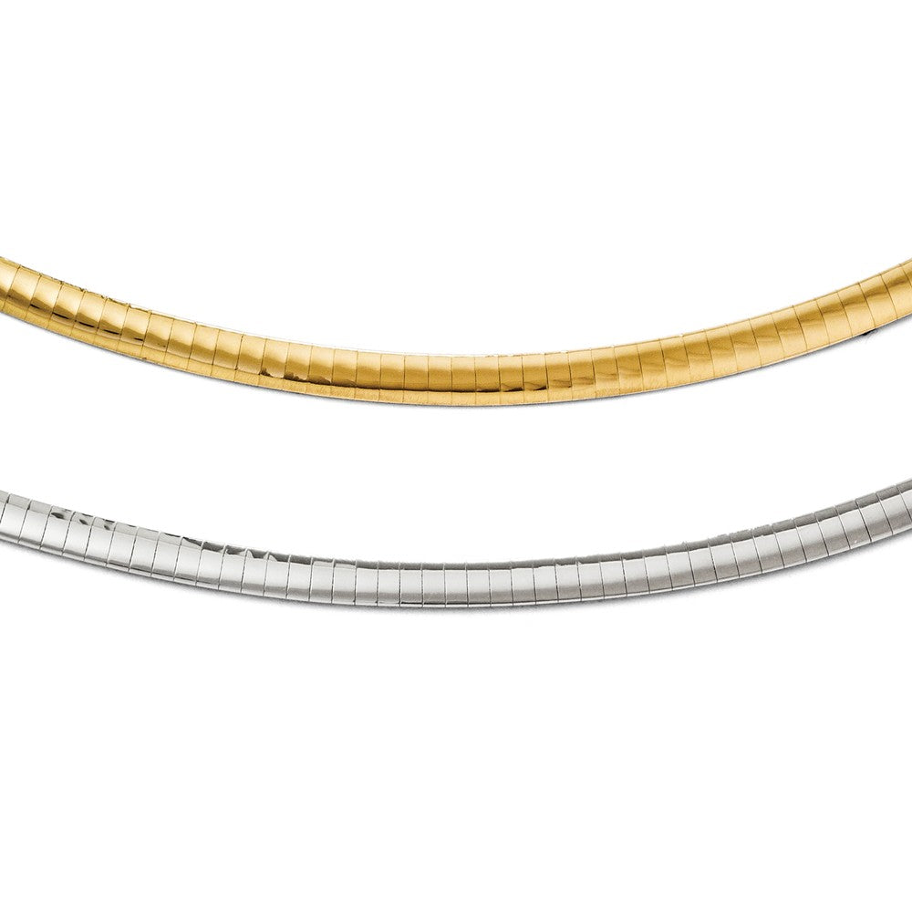 4mm 14k Two Tone Gold Lightweight Reversible Omega Chain Necklace, Item C9346 by The Black Bow Jewelry Co.