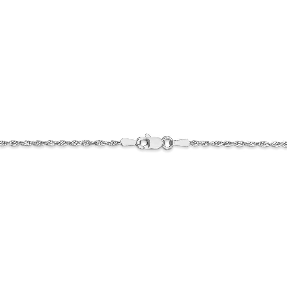Alternate view of the 2.5mm 10k White Gold Solid Diamond Cut Rope Chain Necklace by The Black Bow Jewelry Co.