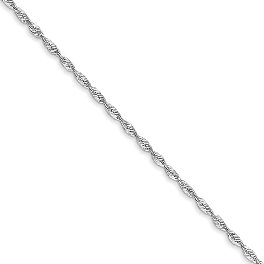 2.5mm 10k White Gold Solid Diamond Cut Rope Chain Necklace