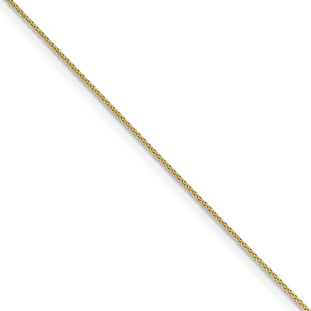 0.65mm 10k Yellow Gold Diamond Cut Wheat Chain Necklace
