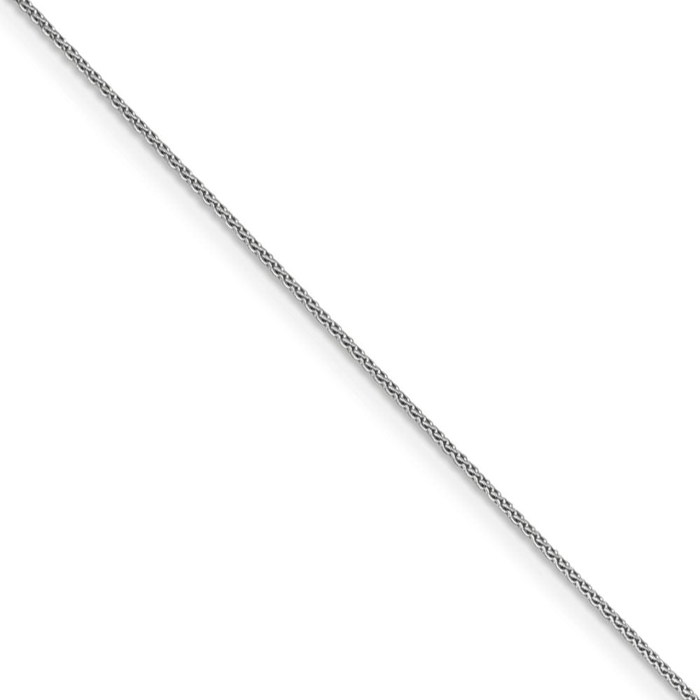 0.65mm 10k White Gold Diamond Cut Wheat Chain Necklace