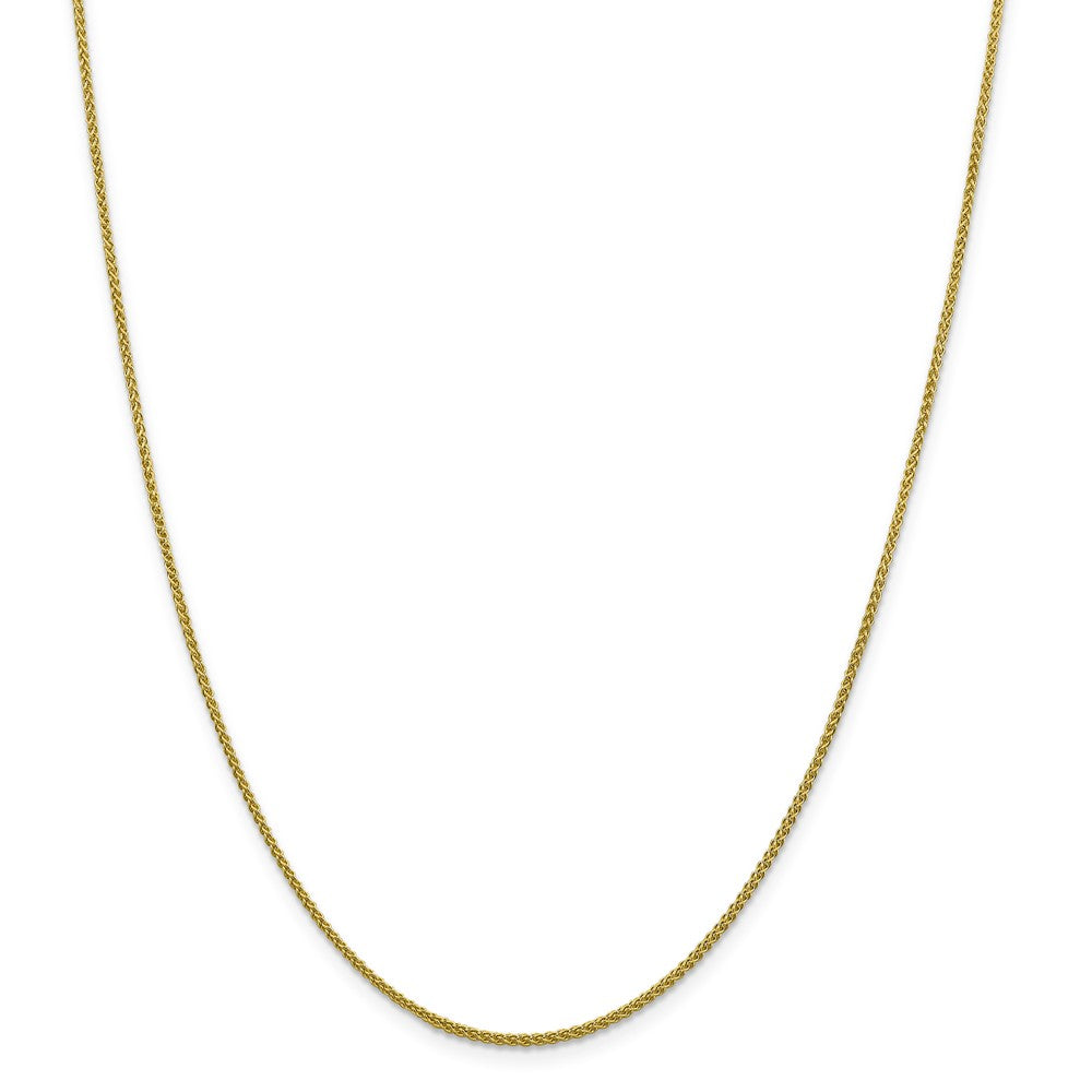 Alternate view of the 1.5mm 10k Yellow Gold Solid Diamond Cut Wheat Chain Necklace by The Black Bow Jewelry Co.