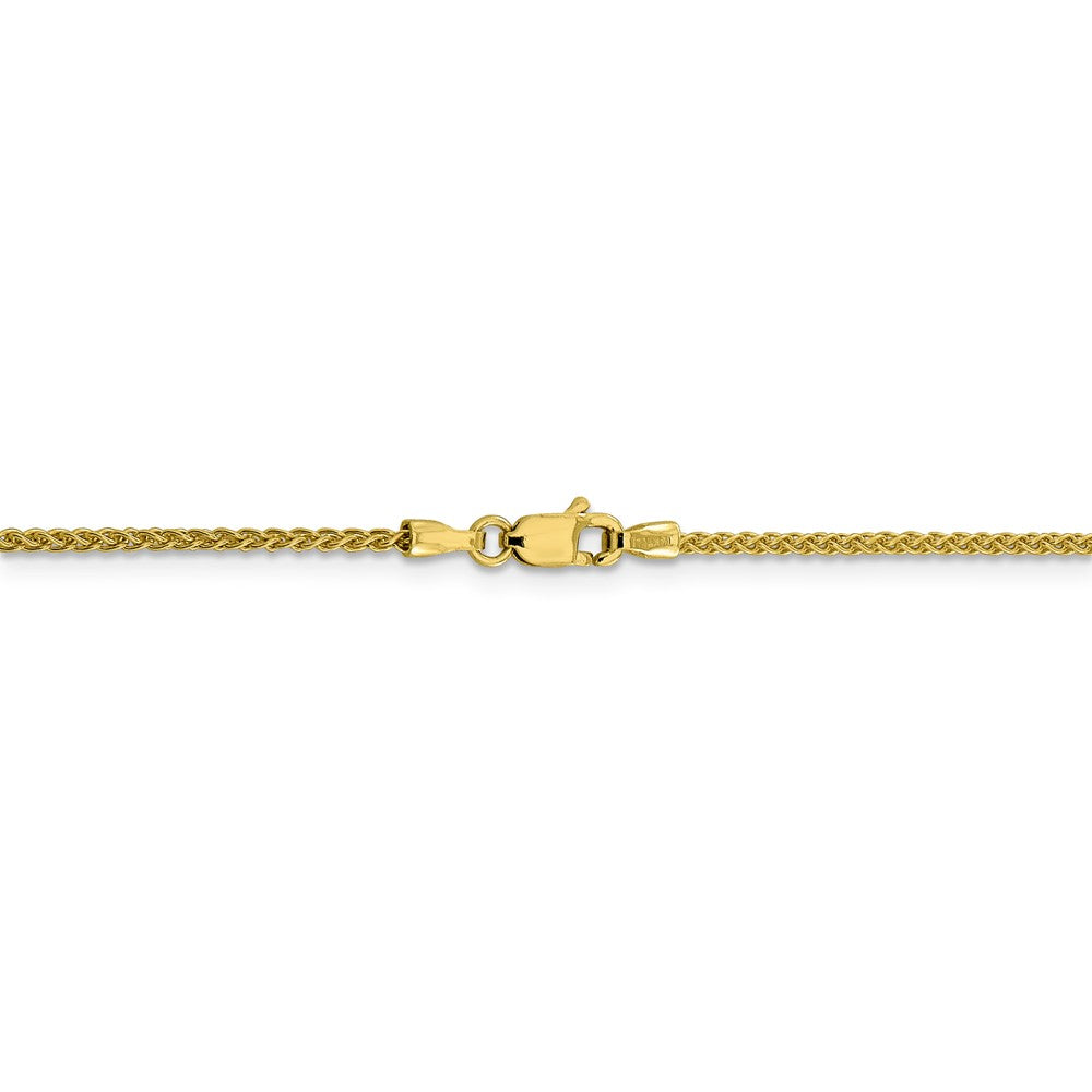 Alternate view of the 1.5mm 10k Yellow Gold Solid Diamond Cut Wheat Chain Necklace by The Black Bow Jewelry Co.