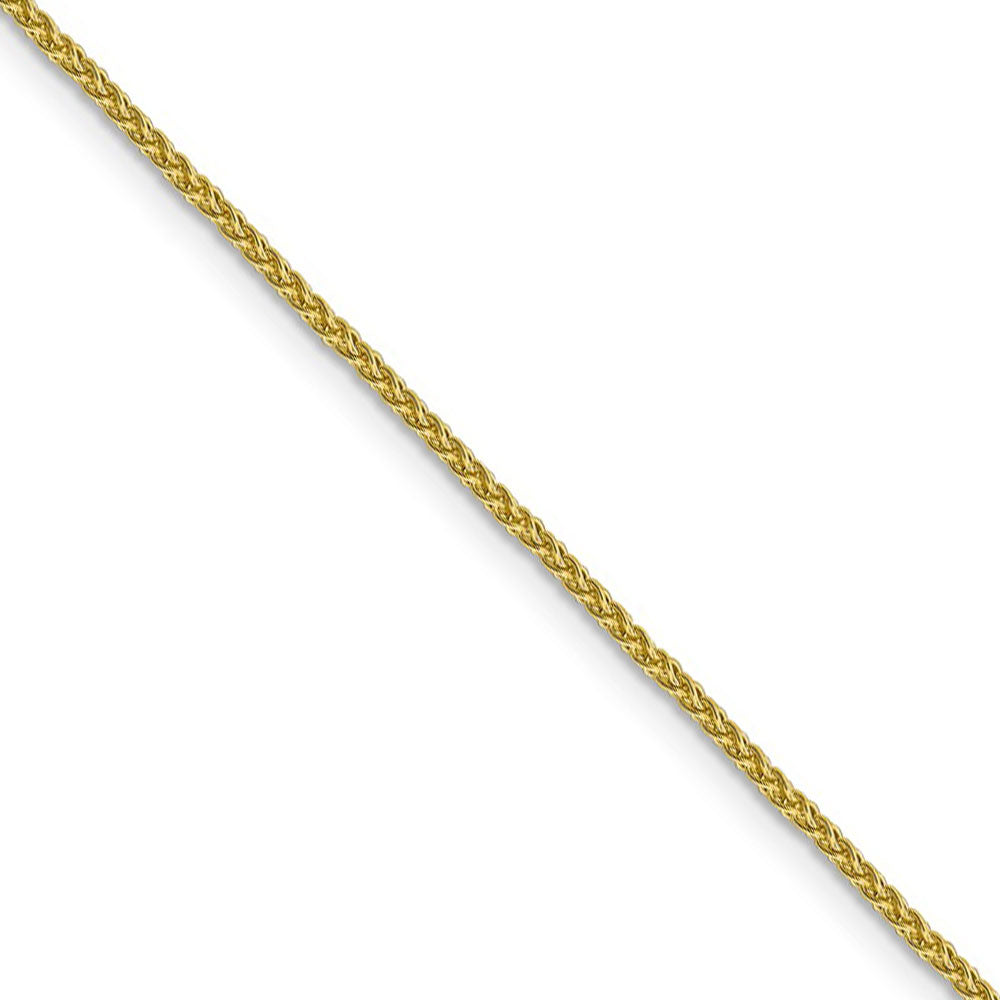 1.5mm 10k Yellow Gold Solid Diamond Cut Wheat Chain Necklace